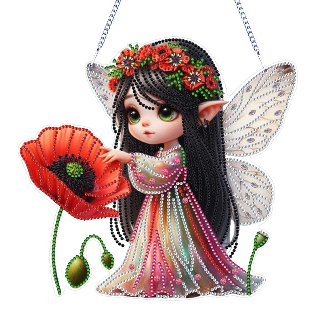 Acrylic Special Shape Flowers 5D DIY Diamond Painting Dots Pendant Rhinestone Diamond Art Pendants Diamond Painting Ornaments