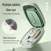Multi-functional Pill Cutter & Divider with Storage – Portable 2, 3, & 4-Way Pill Dispenser Box Gadget