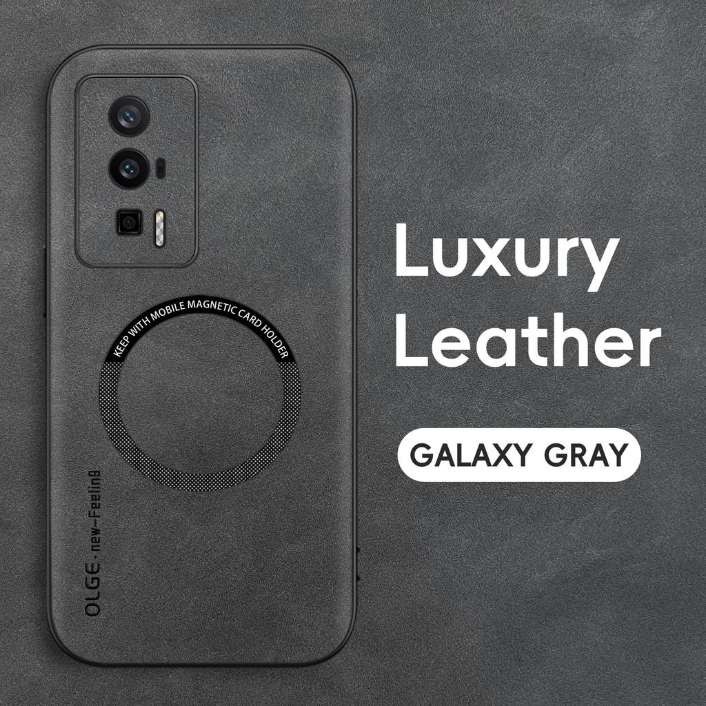 Magnetické retro kožené pouzdro pro Xiaomi Poco F5 Pro PocoF5 Pro Bezdrátové nabíjení Kryt pouzdra na telefon