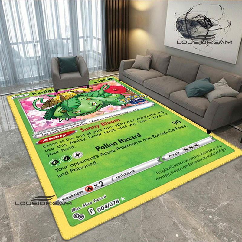 Cartoon Pokémon Trading Card Game Print carpet Non-slip carpet carpets for living room area rug Door pad anime rug birthday gift