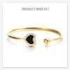 European Stainless Steel Rhinestone Heart Bracelet - Fashionable 16MM Openable Design for Women