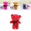 Fluffy Teddy Bear Keychain Plush Soft Short-pile Stuffed Animal In Various Colors