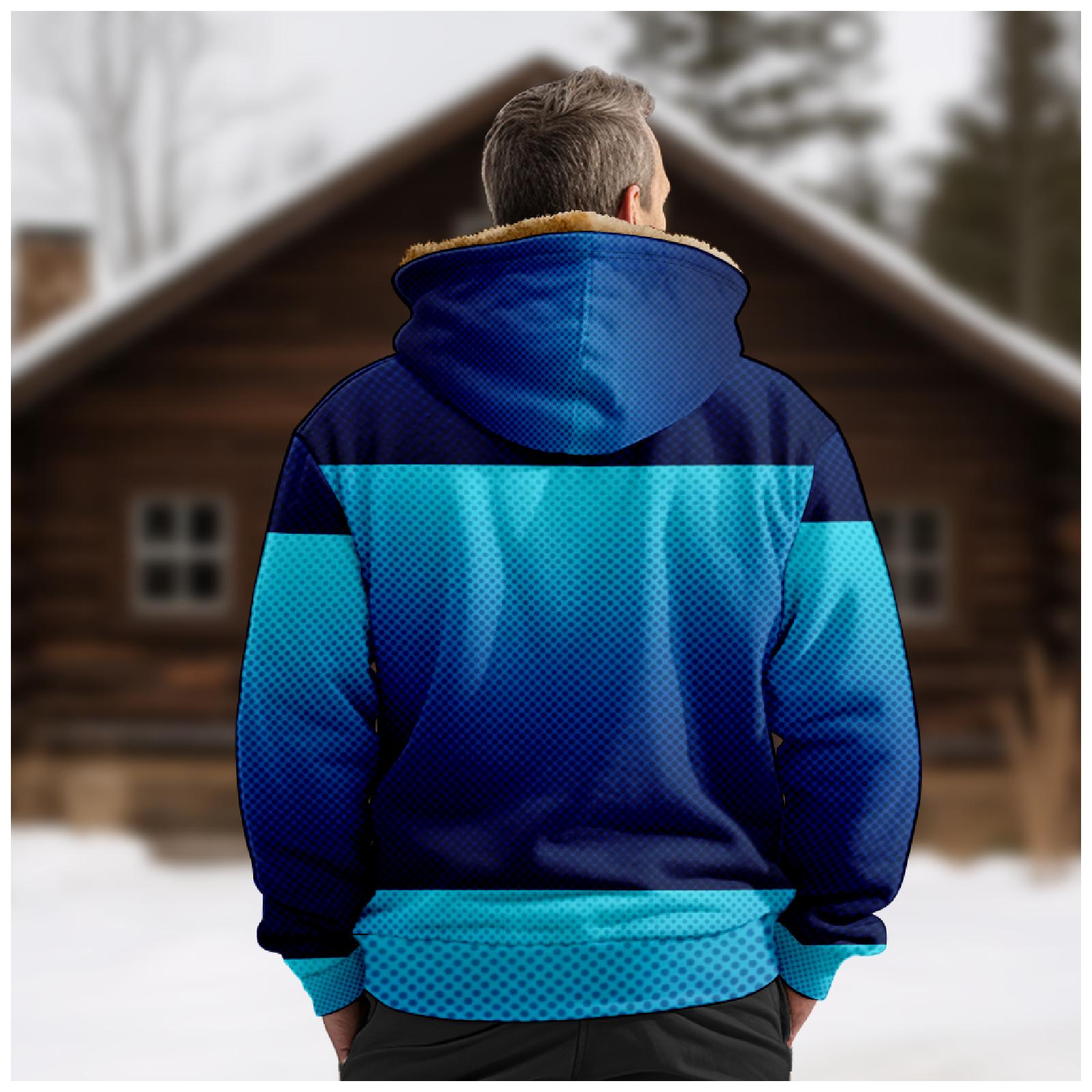 Мужской индивидуальный повседневный свитер на молнии с длинным рукавом и принтом — фото 6