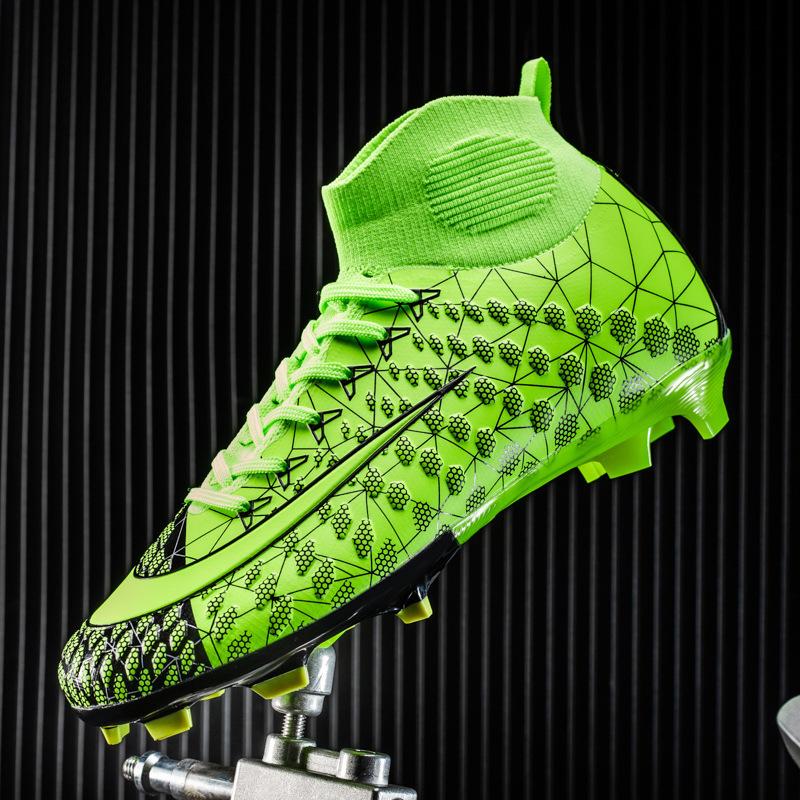 Soccer Boots Men'S High Top Teen Spikes and Broken Nails Training Sneakers