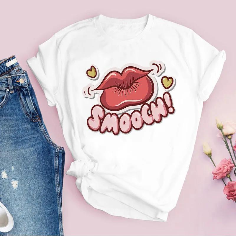 Womens White Love Balloon Butterfly Round Collar Print Tshirt Short Sleeve Graphic Dress Aesthetic Harajuku Style