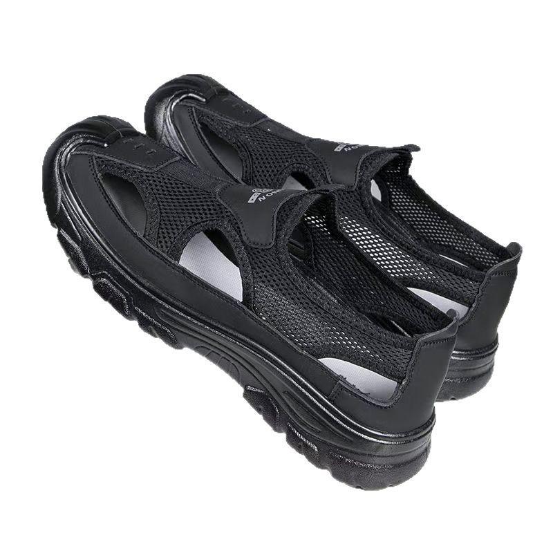 Summer Breathable Men's Bag Head Sandals Hollow Mesh Hole Shoes Outdoor Non-slip Lightweight Sports Leisure Beach Shoes