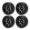 4PCS 1 10 Drift Car Tires Hard Tyre for Tamiya TT02 On Road Drifting Car RC Rubber Tires and Wheels Set Black