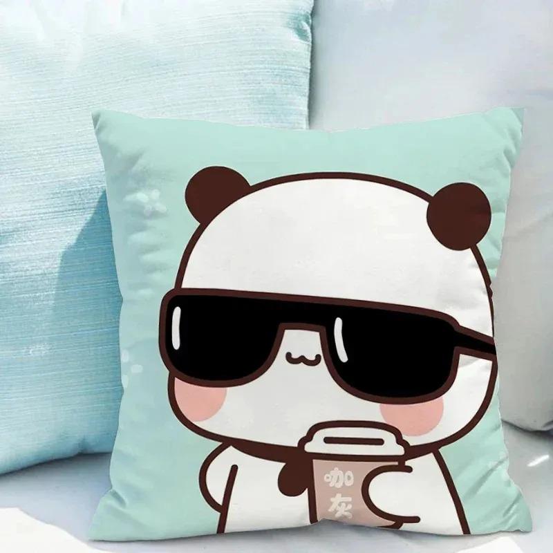 Bubu Dudu Cartoon Bear Pillow Cover 45X45Cm - Cute Kids Bedroom Decor, Soft Plush Sofa Pillow Case For Living Room