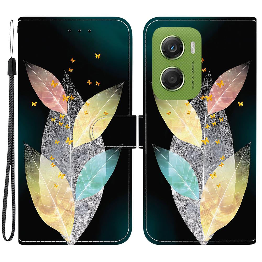 For Motorola Moto G06 4G Case Pattern Printing Leather Flip Wallet Phone Cover with Lanyard