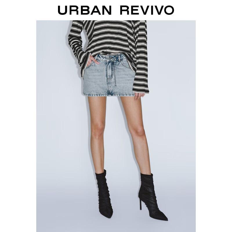 UR Women s Retro Washed Chain Detail Denim Mini Skirt L