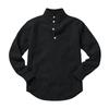 Men's Four-Button Pullover Sweatshirt, Solid Color, High Neck, Long Sleeve