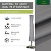 Housse de parasol 250x60 cm polyester Oxford 600D imperméable gris