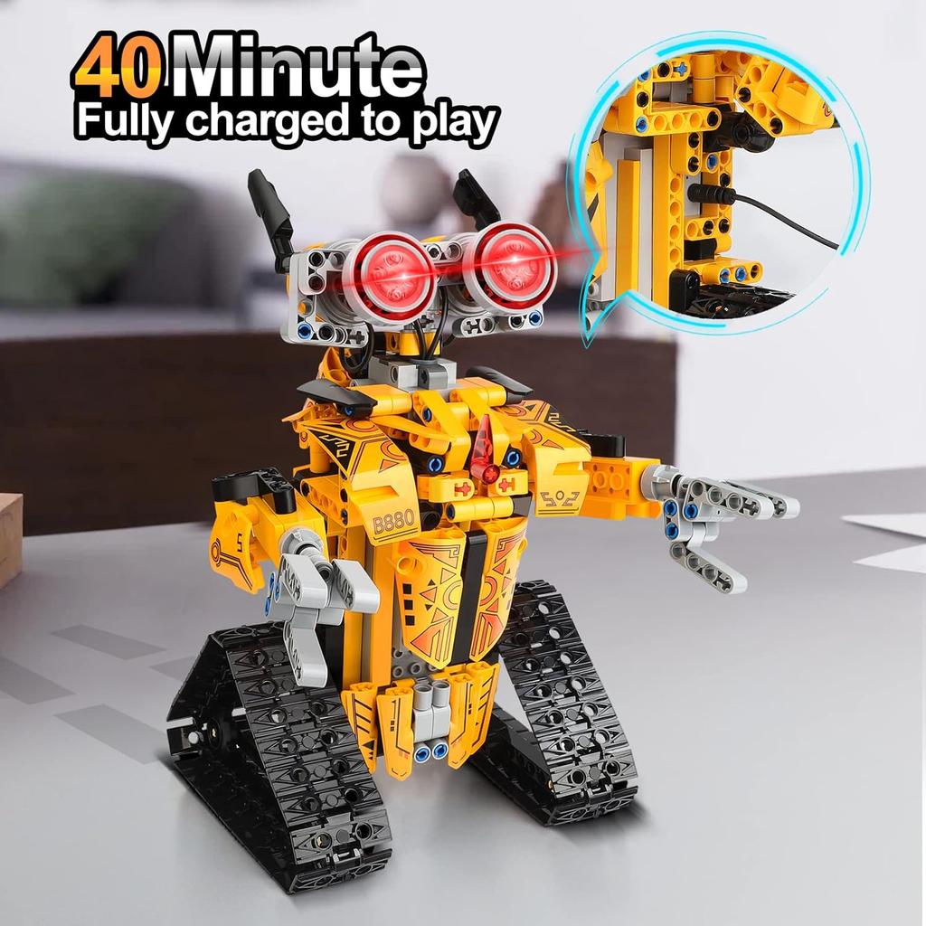 Sillbird Robot Building Kit with Remote Control STEM Gifts for Boys Age 8-12, Technic Buildable Coding Robotic Set Birthday Toys for Kids Teens (468