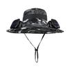 Dual fan solar hat summer outdoor mountaineering fishing sun protection visor hat camouflage big eaves men's bucket hat