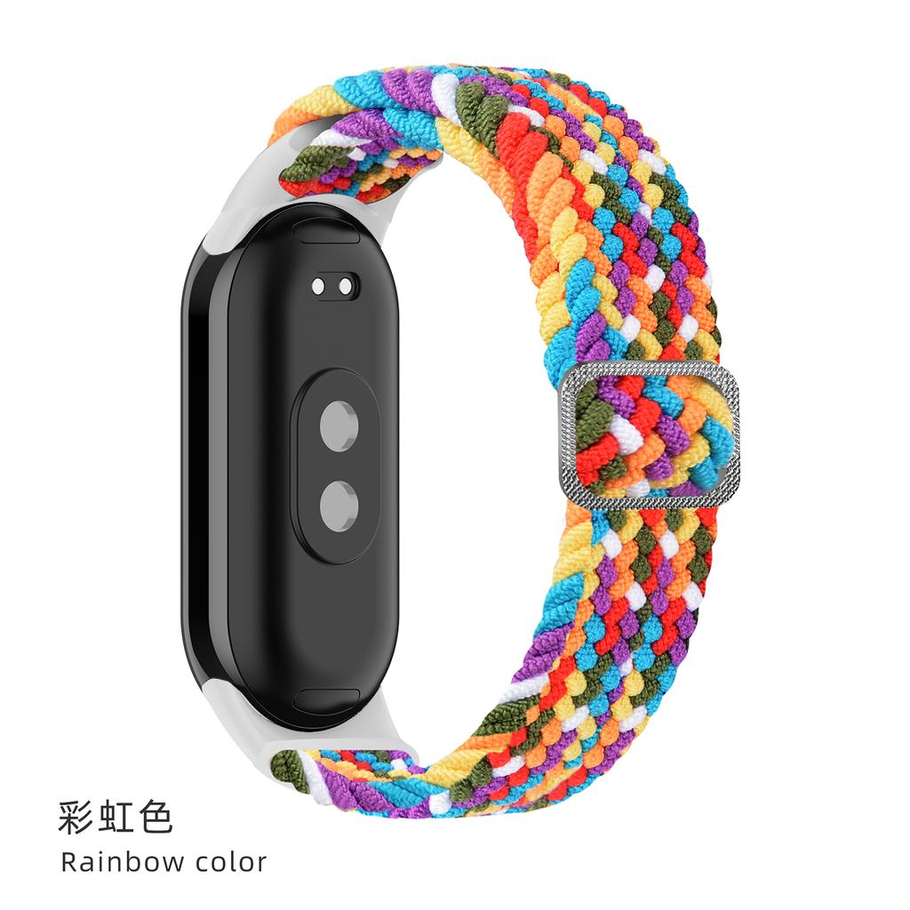 Strap for Xiaomi Mi Band 10 9 8 Elastic Braided Solo Loop Adjustable Buckle Replacement correa bracelet for Miband 4 3 5 6 7