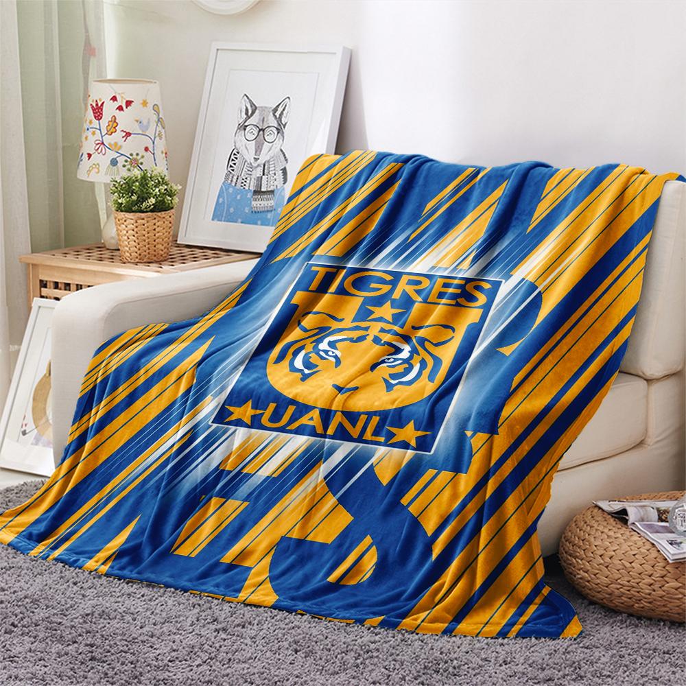 1PC Tigres UANL Print Flannel Blanket, High quality Comfortable for All Seasons, Home Decor, Warmth and Comfort, Perfect for Christmas Gifts219