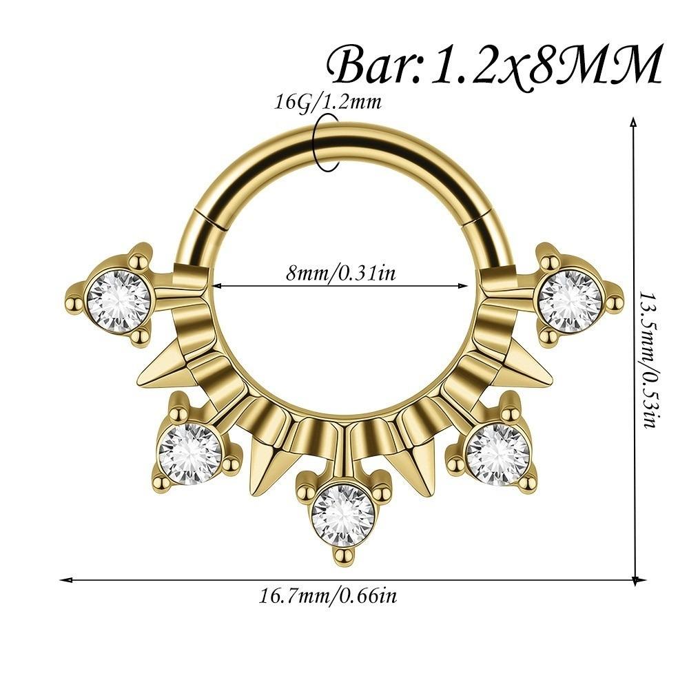 1PC Stainless Steel Septum Clicker Ring Skull Vine Design Daith Piercing Ring Nose Piercing