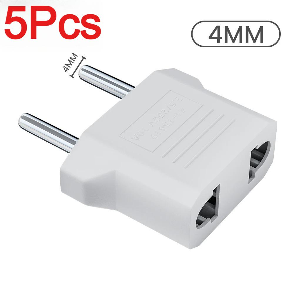 3/5/10Pcs US To EU Converter Plug 4mm/4.8mm Electrical Socket Plugs Adapters American China Europe Plug Adapter Converter Socket