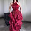 New women's clothing  fungus edge dress slim fit with sleeveless swing dress
