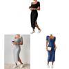 Summer Dress Women Satin Fabric Bodycon Open Slit Casual Elegant For Office Wear