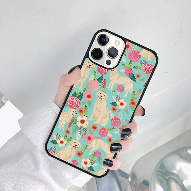 Cartoon Golden Retriever Dog Phone Case Cover For iPhone 17 Air 15 16 14 11 12 13 Pro MAX Plus Coque