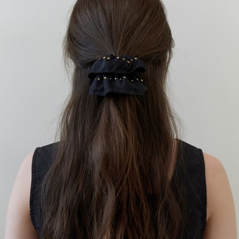 KINDABABY Stud Line Scrunch - Black (2color)