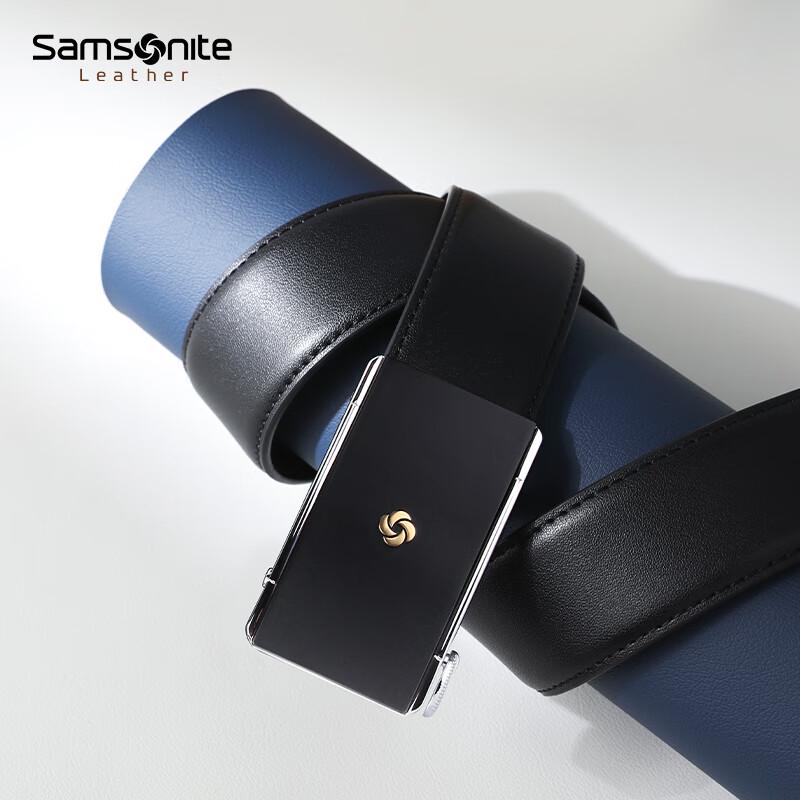 Męski skórzany pasek Samsonite z automatyczną klamrą