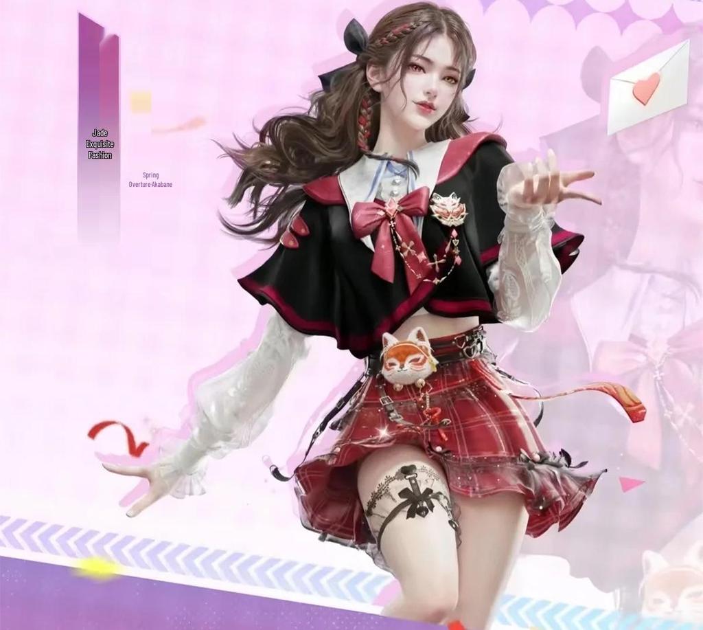 Yu Linglong Naraka: Bladepoint Akabane Školní uniforma Ženský Cosplay kostým