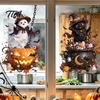 Ghost Pumpkin Glass Decals Halloween Window Stickers, Cartoon Black Cat Static Waterproof Holiday Decorations for Shop Home Party Decoration Creative