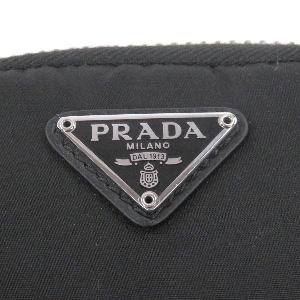 Excellent PRADA Pouch Triangle Logo Triangle Plate Shoulder Mini Cargo Used
