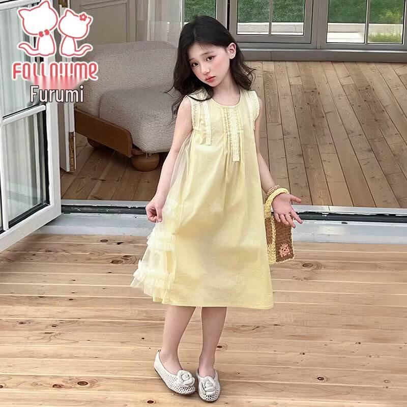 Fuluomi Girls Sleeveless Mesh Princess Dress 110