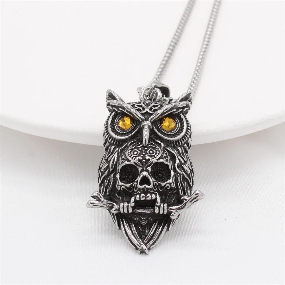 Vintage Gothic Hell Reaper Scythe Pendant Mystical Demon Necklace for Men Personality Punk Halloween Trend Jewelry