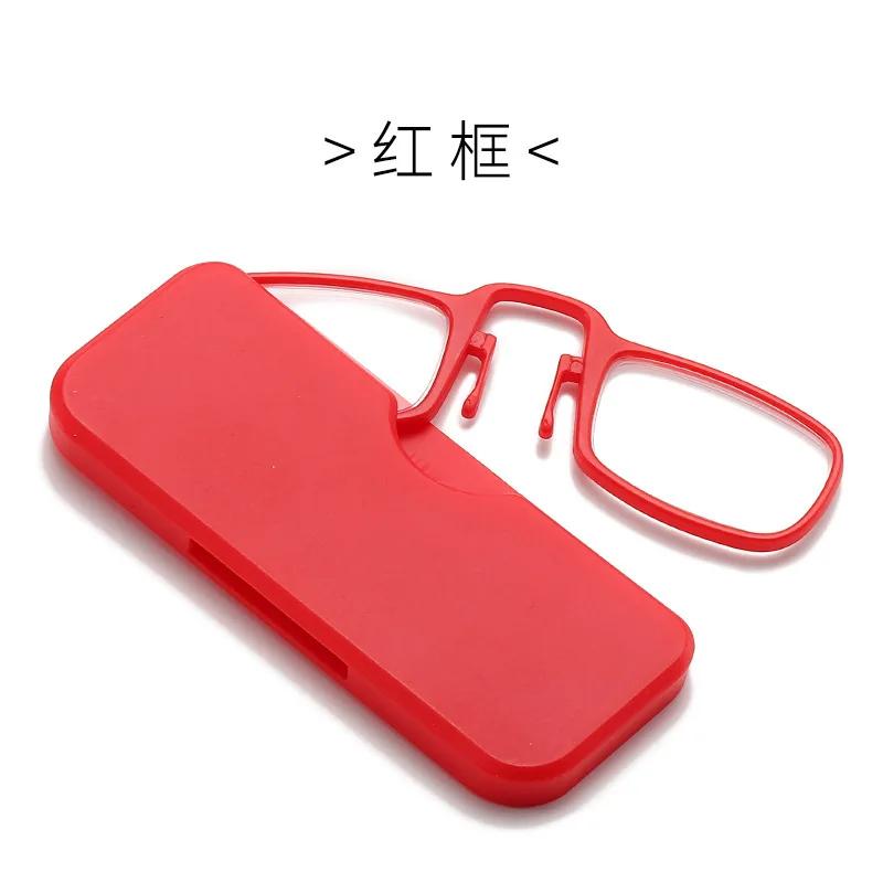 Nose Clip Reading Glasses Men Tr90 Focus Plus Portable Foam Nose Glasses Transparent Eyeglasses Folding Glasses In Case