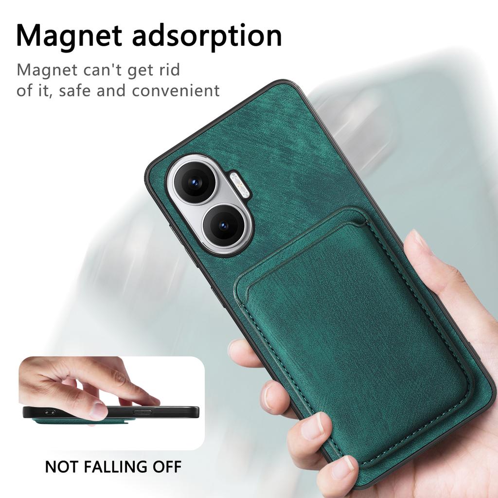 For Xiaomi Redmi Turbo 4 Pro 5G Magnetic Case Leather Back Cover with Detachable Card Holder