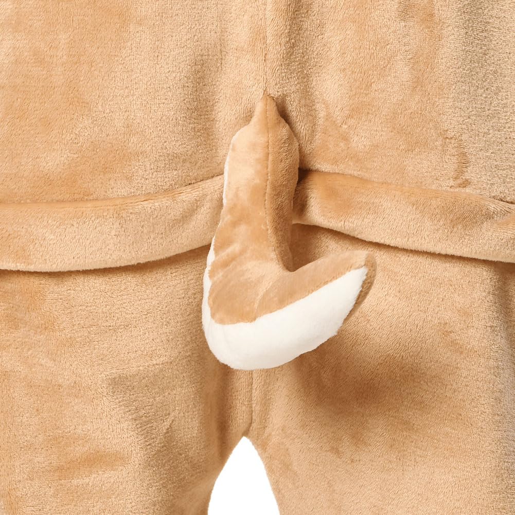 OLAOLA Shiba Inu Kigurumi Cute Dog Pajamas for Animal Fluffy and Perfect for Staying Warm and Unisex Flannel Costume Pajamas, Adults, Halloween,