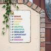 1PC Positive Affirmations Rainbow Quote Tin Sign You Are Brave Motivational Kids Self Esteem Unframed Wall Art 20x3 Inch