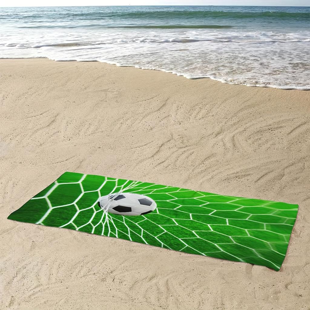 Fußballtor Strandtuch Einseitig 2D Weiches Saugfähiges Mikrofaserhandtuch Für Pool Strand Badezimmer Schwimmbad Sommer Sportliches Geschenk