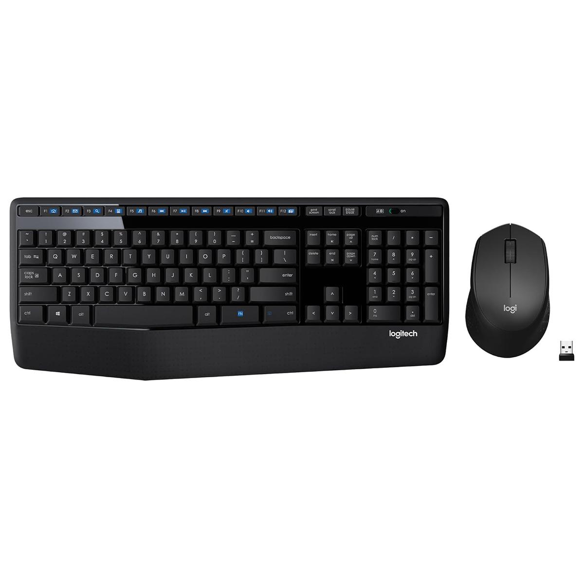 

Беспроводной офисный набор клавиатуры и мыши Logitech MK345 для комфортного набора текста с беспроводным ресивером 2.4G чёрный