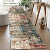1Pcs Abstract Print Plush Non-Slip Washable Area Rug Runner for Living Room, Bedroom, Bedside & Home