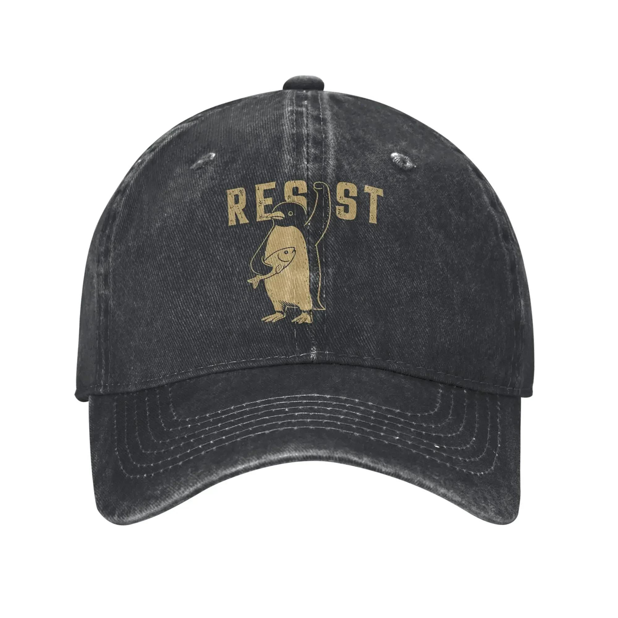 Resist Penguins Activism Graphic Sun Baseball Cap Summer We Stand With Penguins Hat Adjustable Snapback Cap Unisex Baseball Caps One Size