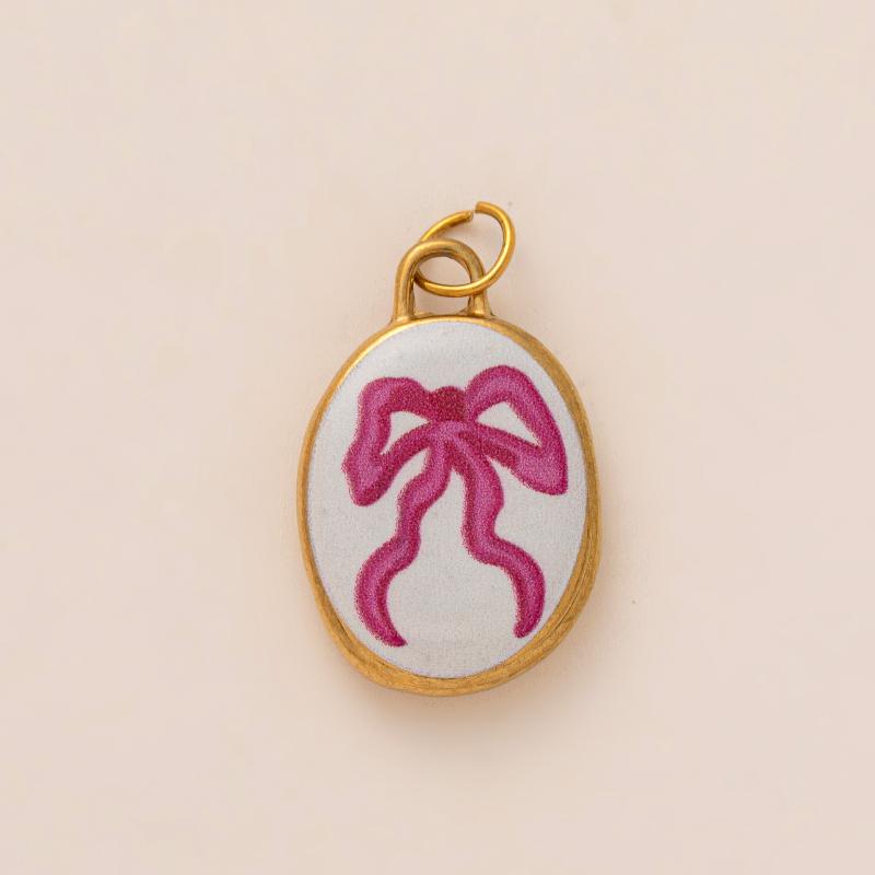 Fashion Oval Painted Oil Drop Pendant Cute Flower House Printing Charm For Jewelry Making Necklace Earring Hanging Accessories