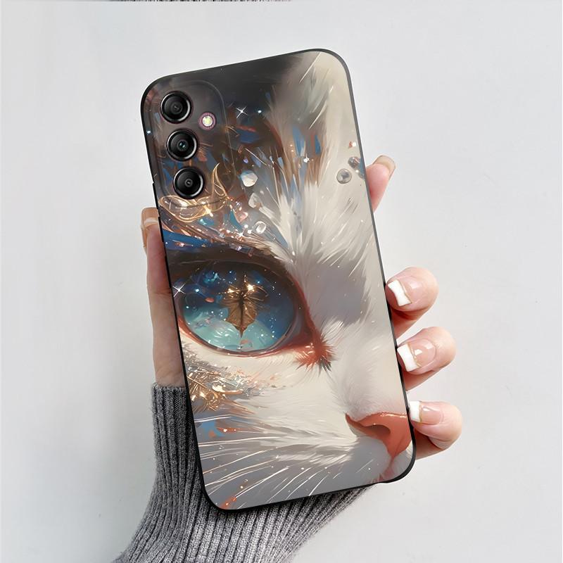 For Samsung A14 Case Galaxy A14 5G Cover SM-A145F A145M SM-A146B Luxury Fashion Black Silicone Phone Case Shockproof Back Cover