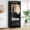 Zwarte Kledingkast met Eikenlook 31,5 x 19,7 x 79,9 inch (80 x 50 x 203 cm)