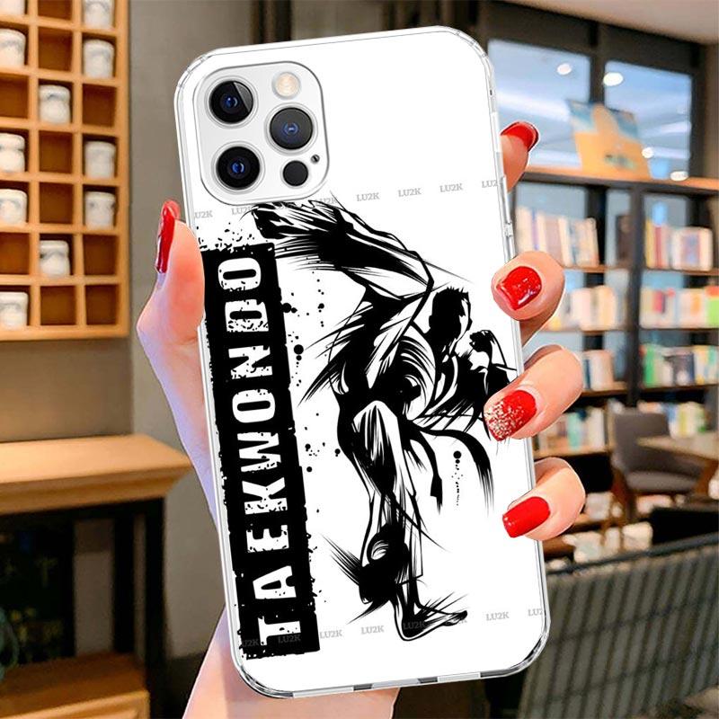 Kungfu Taekwondo Cover Phone Case For iPhone 16 17 Air 15 14 Pro Max 16E Phone Case 13 Mini 12 11 7 SE 8 Print Pattern Fit Cases
