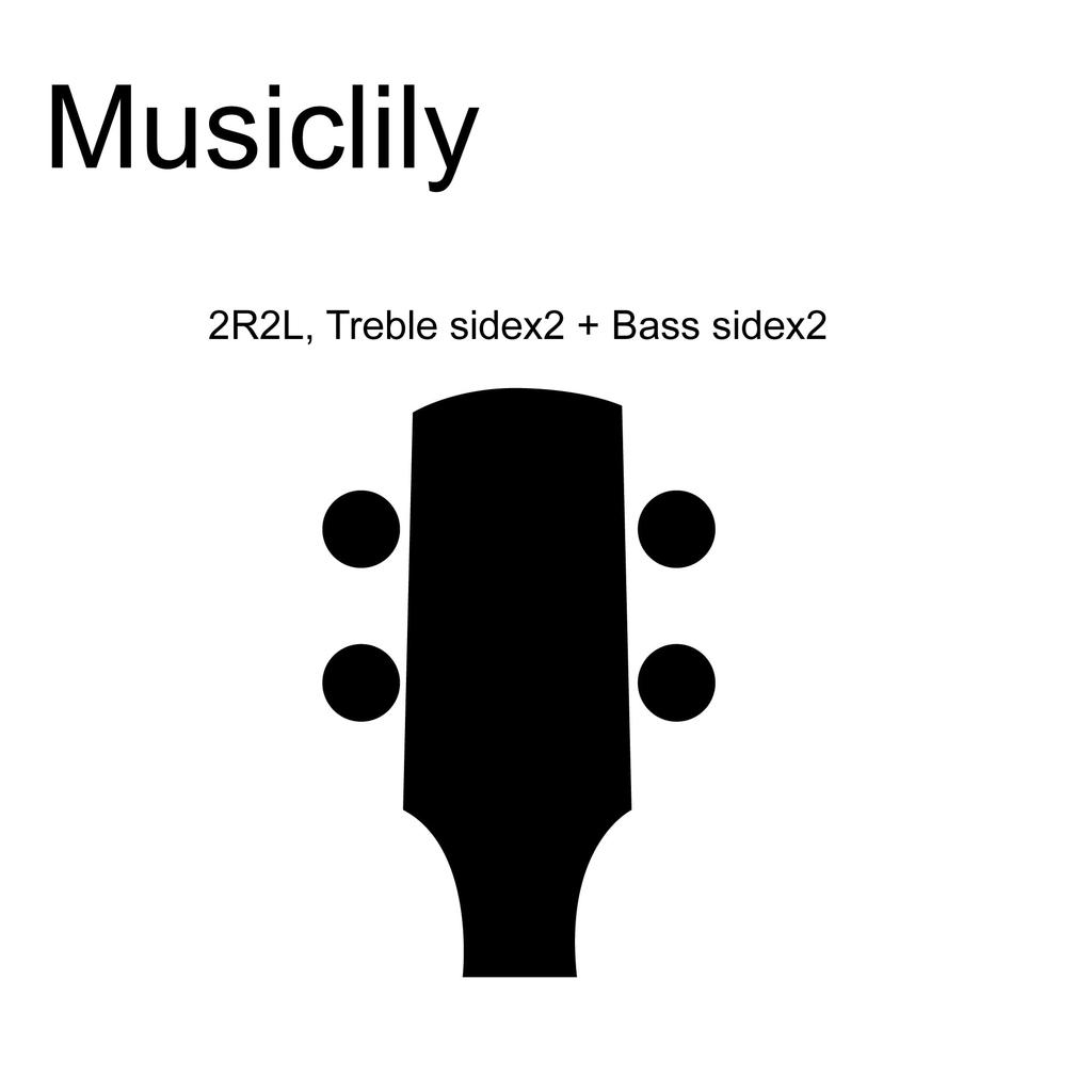 Musiclily Basic L2+R2 Bass Tuners for 4-String Ibanez-Style Electric Bass, Black