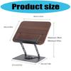 Reading Books Holder Desktop Book Laptop Stand with 360 Degree Rotating Base Wooden Panel Page Clip Foldable Angled