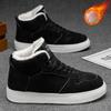 Mens Trendy Large Size Soft Sole Heightened Winter Warm Fur Snow Boots Padded Lined Ankle Boots Anti-slip Hiking Casual Sports Boots