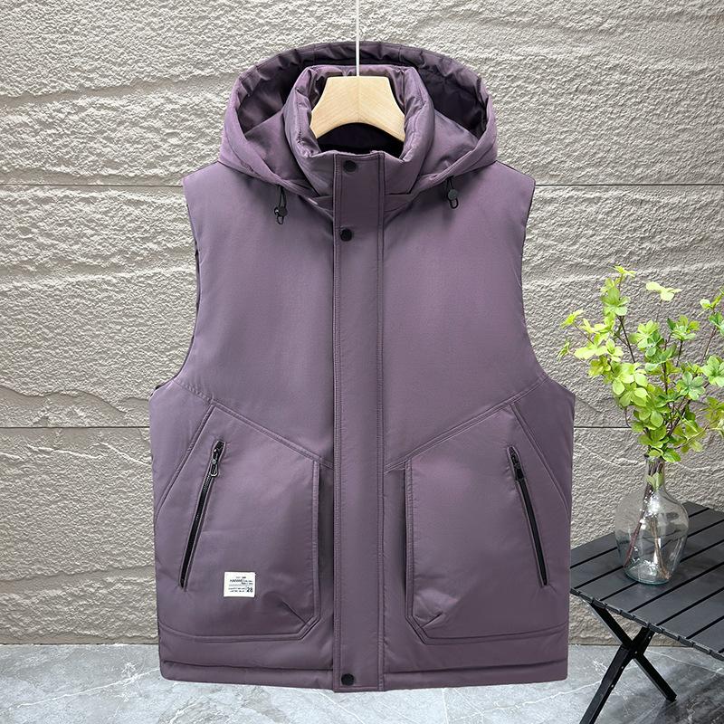 

Модный мужской жилет пуховик хлопковый жилет осень и зима большой размер рабочая одежда жилет куртка куртка плечи мужской 6XL фиолетовый