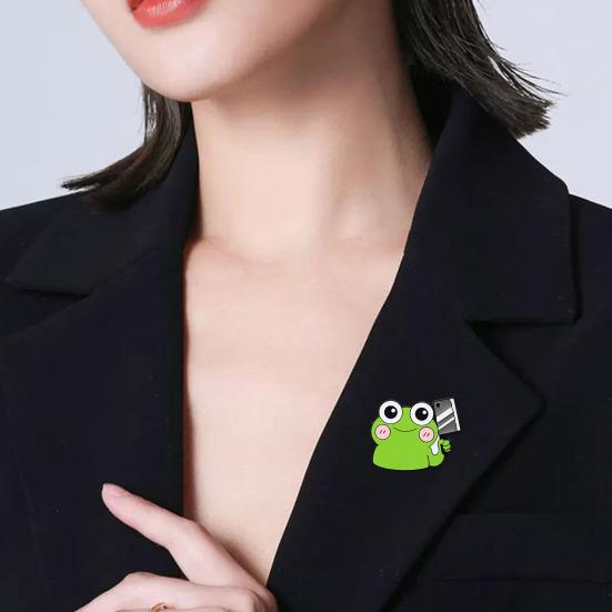 Brosche Anstecknadel Cartoon Frosch Design Zinklegierung Nadel Handbemalte Emaille Glasur Anzüge Mäntel Pullover Abzeichen Vielseitiges Accessoire
