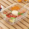 Serving Tray with 5 Dividers Lid Double-Walled Ice Tray Fruits Vegetables Shrimp Cocktails Party Appetizer Platter Snack Server